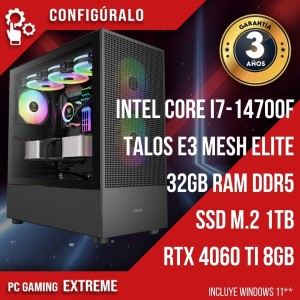 PC Gaming Intel Core i7-14700F - RTX 4060 Ti 8gb Corvus