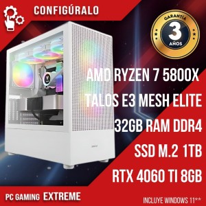 PC Gaming AMD Ryzen 7 5800X/32GB/1TB SSD/RTX 4060 Ti 8gb Selonia