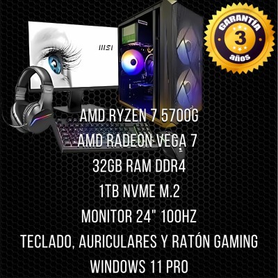 PC Gaming Completo Ryzen 7 5700G - 32Gb RAM DDR4 RGB Lothal