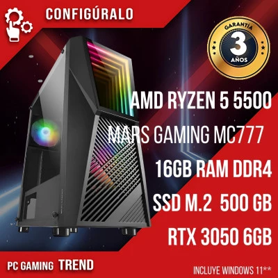 PC Gaming AMD RYZEN 5 5500 - RTX 3050 6GB Ansion