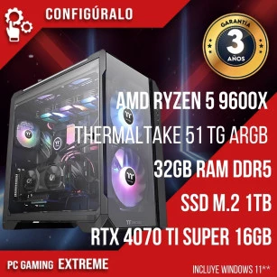 PC Gaming AMD Ryzen 5 9600X - NVIDIA RTX 4070 TI SUPER 16gb Teth